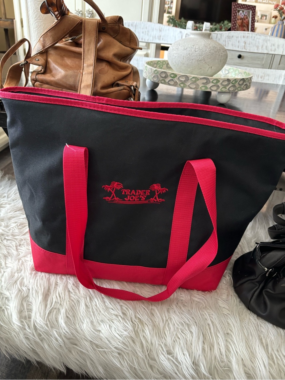 Trader Joe's Black & Red Insulated Grocery Tote